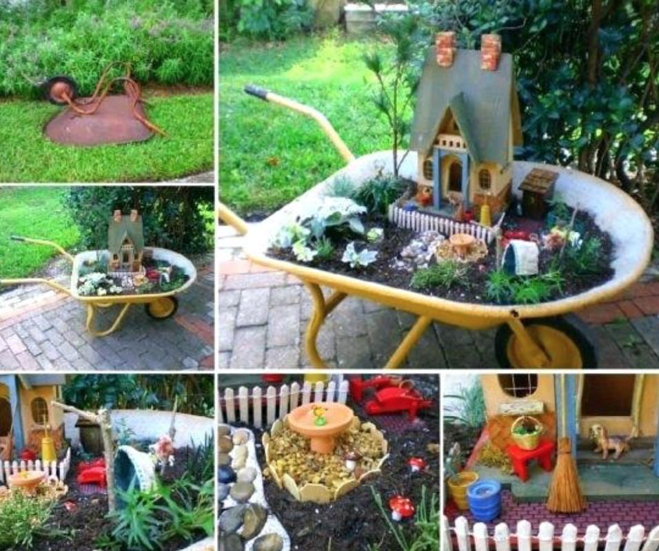Magical Fairy Garden, Fairy Garden In Bird Bath